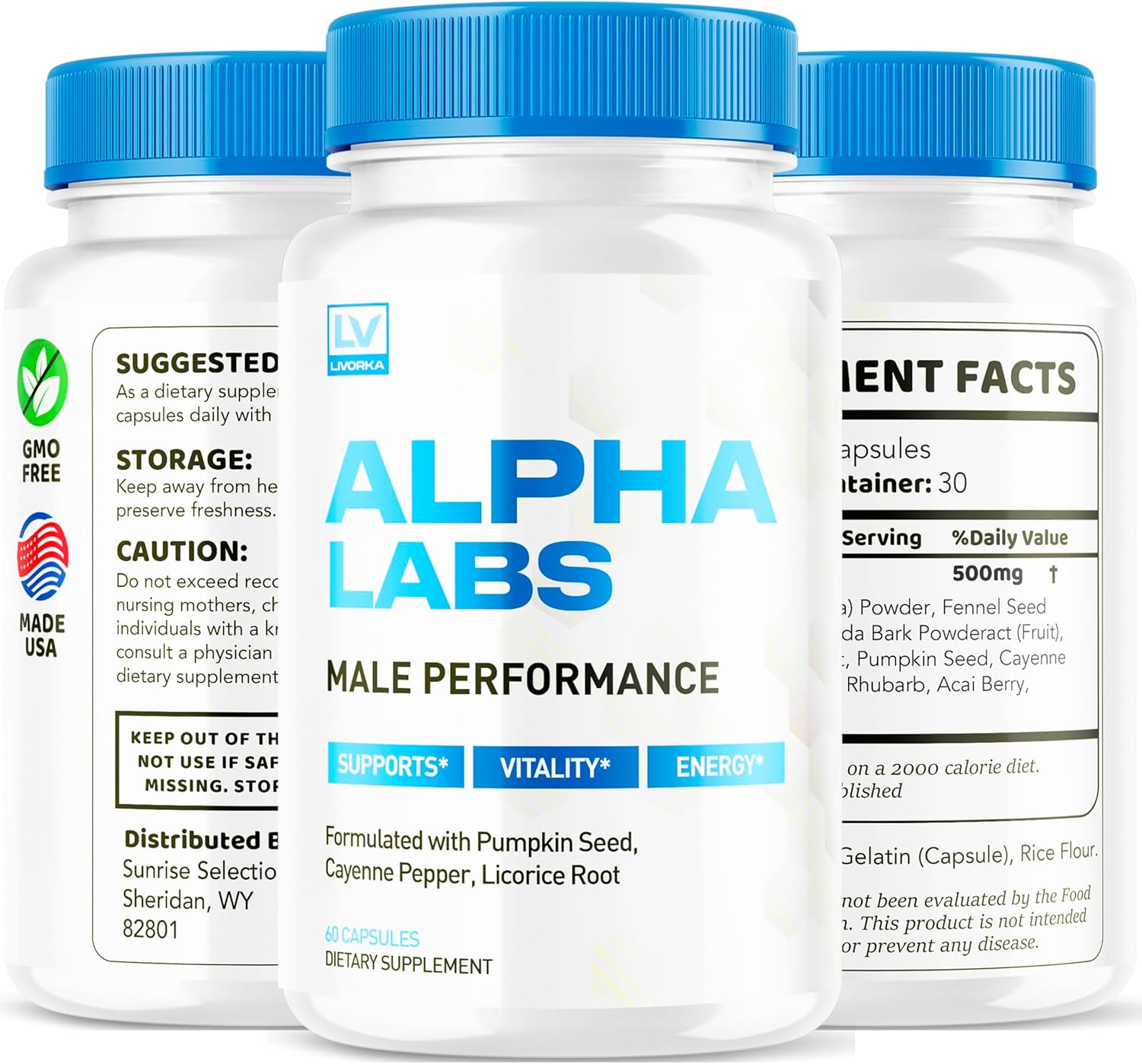 Alpha Labs Max Performance Capsules 180 Count (3 Pack) for 3 Months Supply