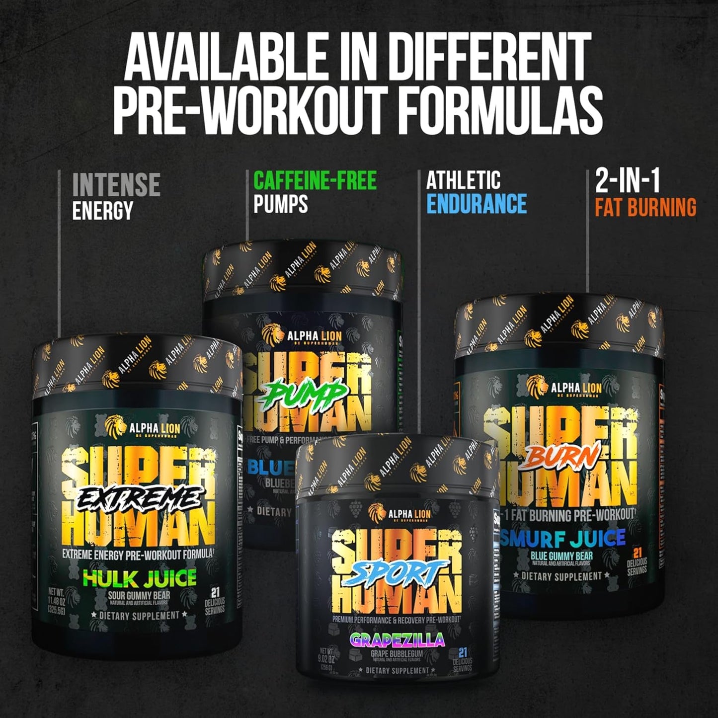 ALPHA LION Superhuman Pre Workout Powder with Beta Alanine, L-Taurine, Tri-Source Caffeine, Nitric Oxide, and Citrulline - Muscle Melon Flavor (21 Servings)