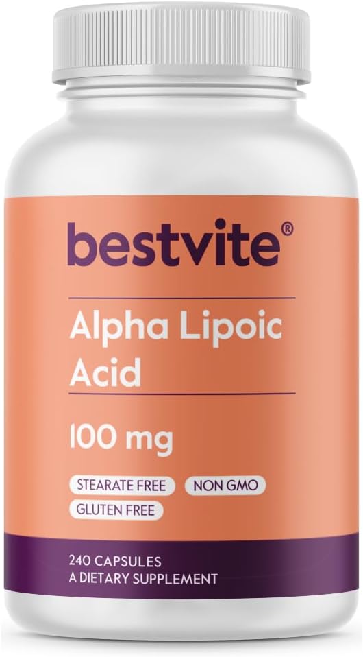 Alpha Lipoic Acid 100mg (240 Capsules) - GMO-Free & Gluten-Free Formula without Stearates or Flow Agents