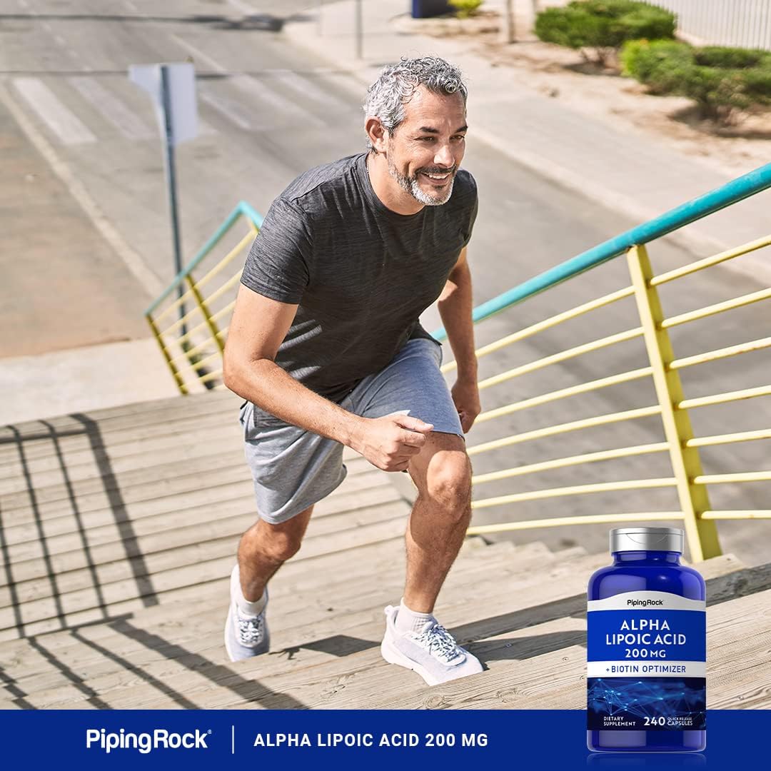 Alpha Lipoic Acid 200mg Capsules with Biotin | 240 Count | Non-GMO, Gluten Free