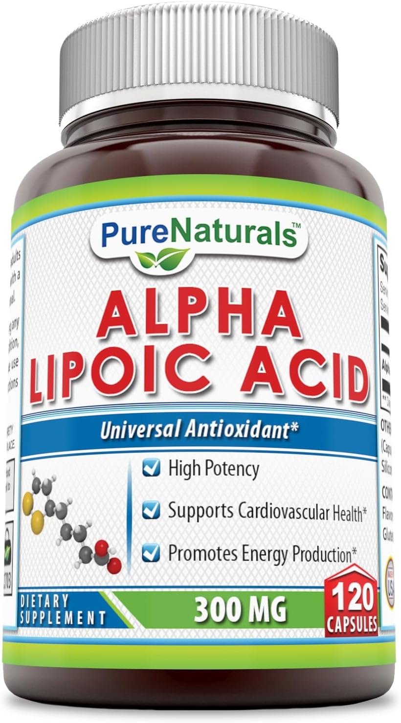 Alpha Lipoic Acid 300mg Capsules - 120 Count for Cardiovascular Health and Energy Boost