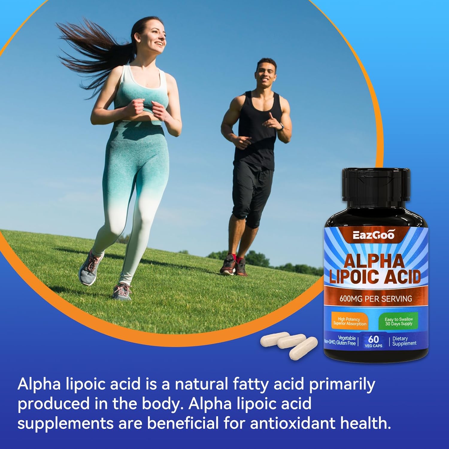 Alpha Lipoic Acid 600mg Supplement - Vegan & Gluten Free - Non-GMO ALA - 60 Capsules