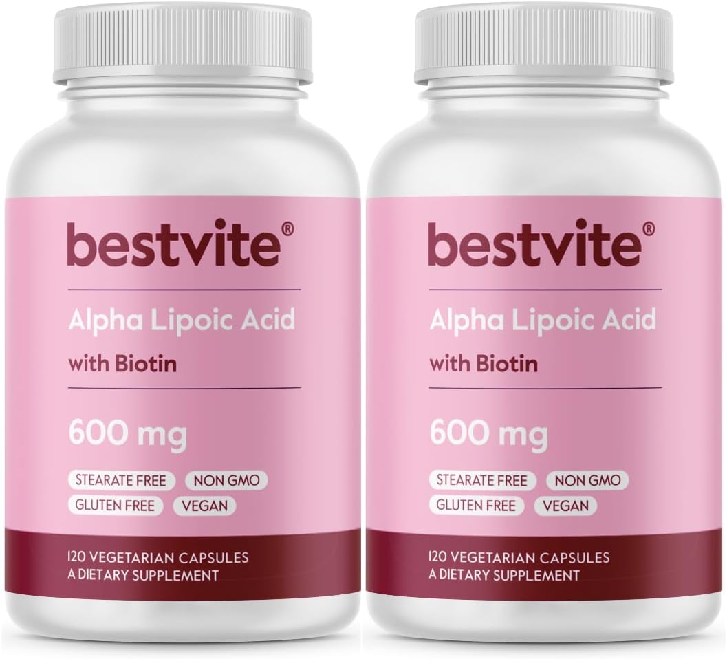 Alpha Lipoic Acid 600mg with Biotin for Enhanced Absorption - 240 Vegetarian Capsules - No Fillers or Stearates