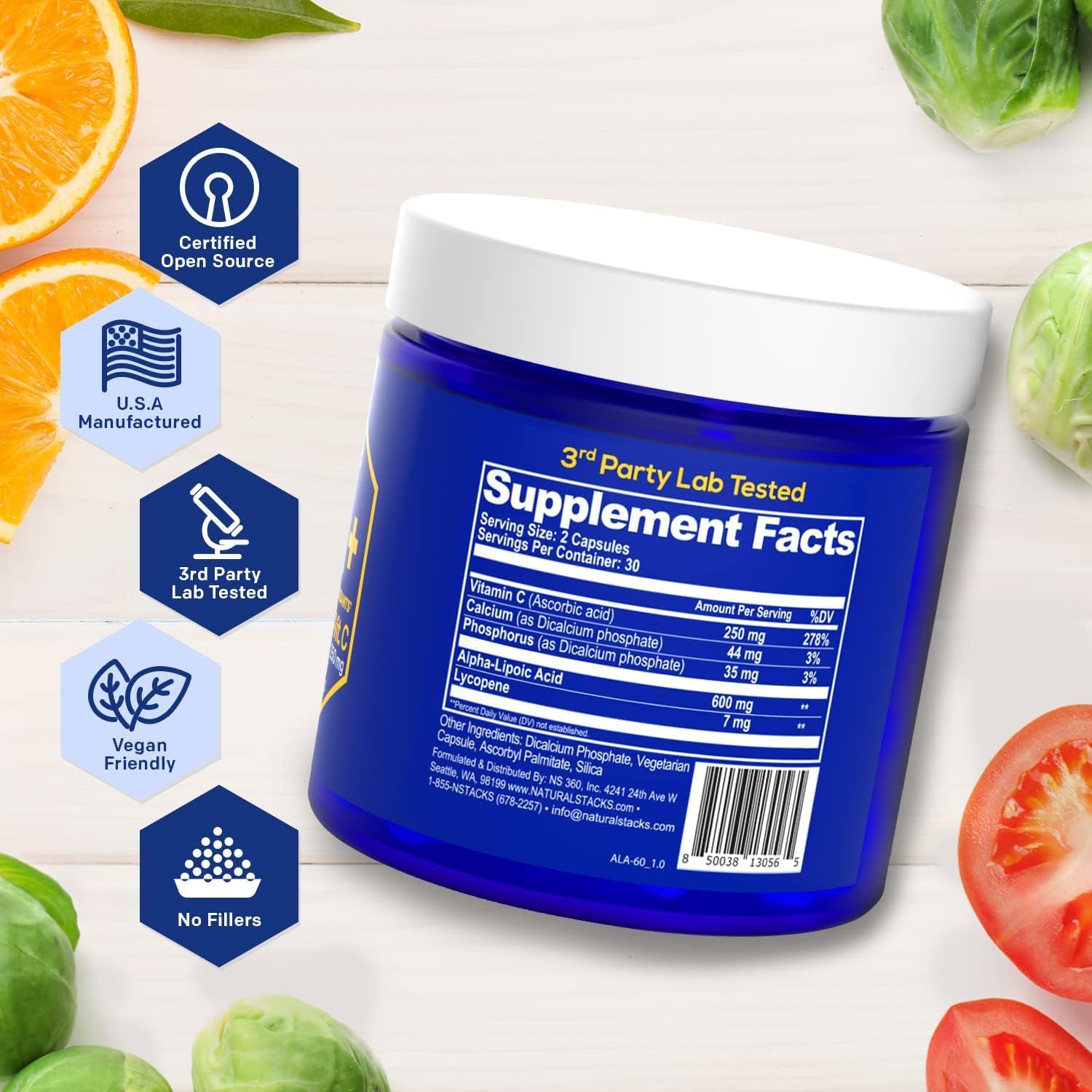 Alpha Lipoic Acid 600mg with Lycopene and Vitamin C - Immunity & Cellular Function Support - Brain Health Supplement - BoostGo Australia