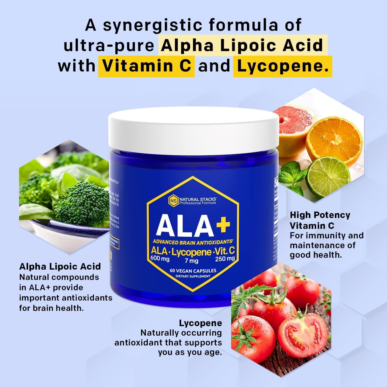 Alpha Lipoic Acid 600mg with Lycopene and Vitamin C - Immunity & Cellular Function Support - Brain Health Supplement - BoostGo Australia