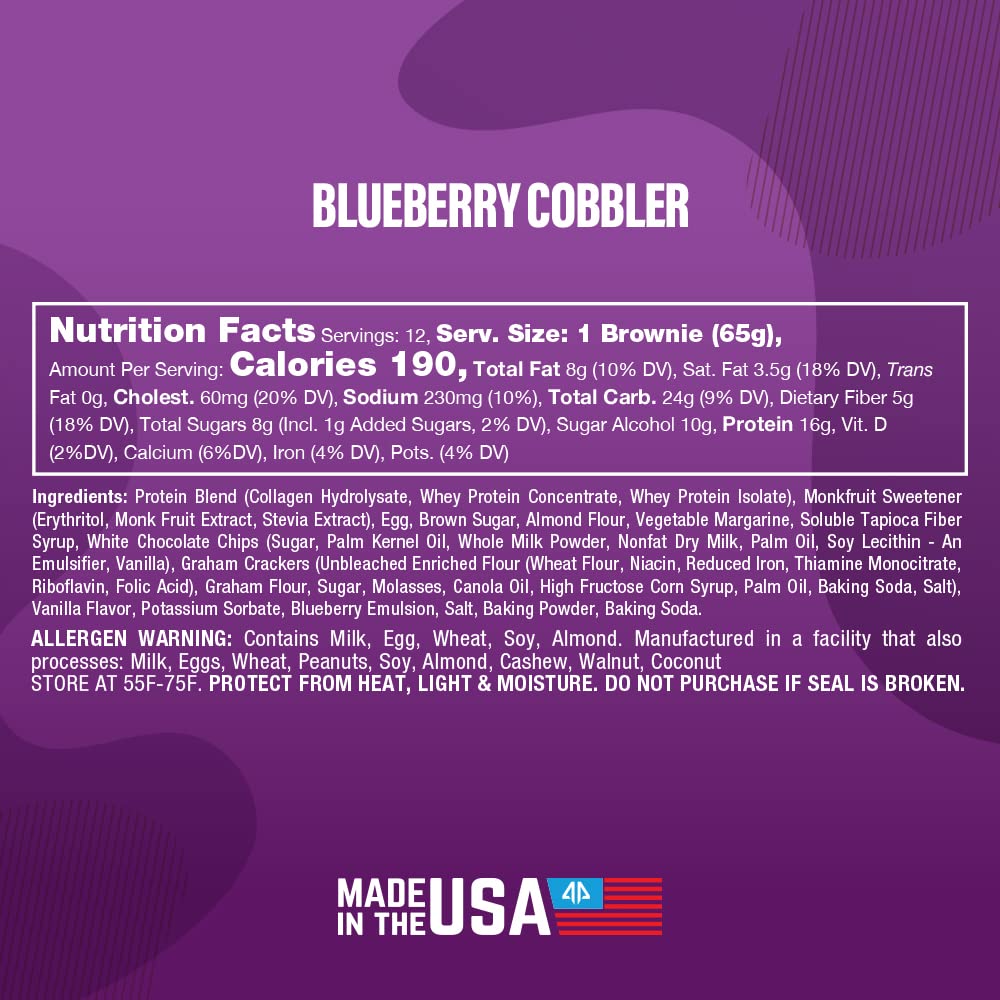 Alpha Prime Supplements Prime Bites Protein Brownie Variety Pack - 12 Bars with High Protein, Collagen, and Low Sugar - Delicious Snack Option