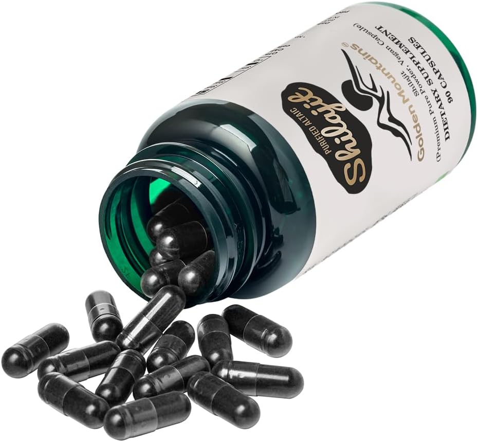 Altai Mountain Shilajit Capsules - 500mg Vegan Formula with Pure Trace Minerals - 90 Count Premium Supplement