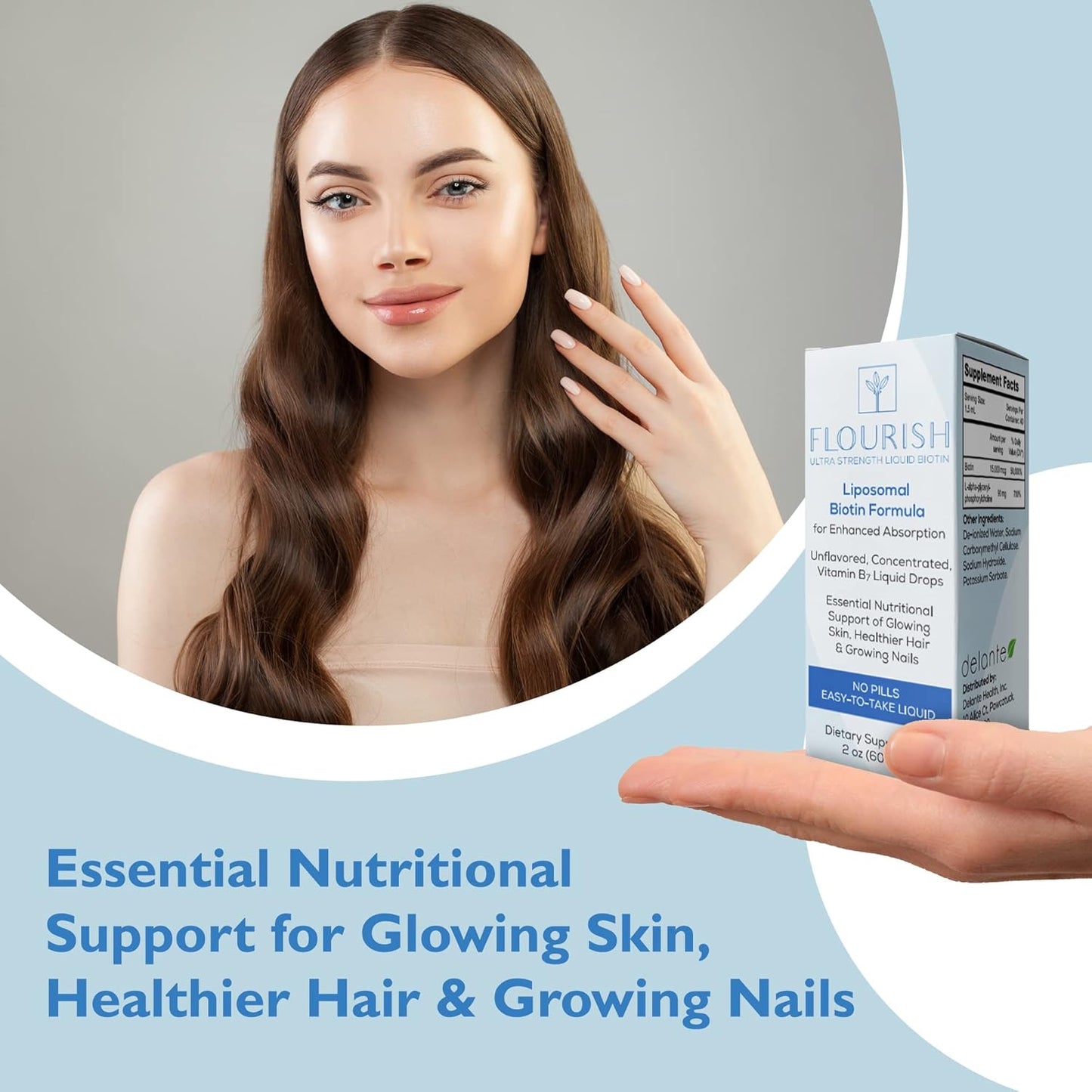 AltMedBrands Solace Nutrition - Ultra-Strength Biotin Hair, Skin, and Nails Liquid Vitamins - 15,000 mcg - 2fl oz