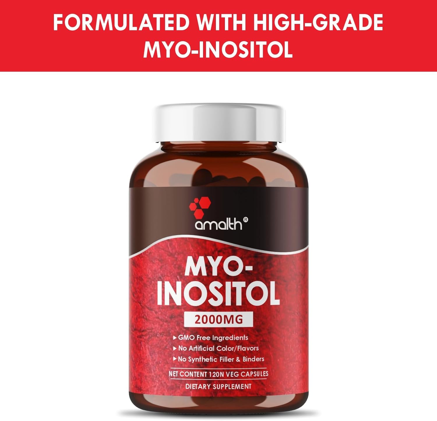 AMALTH Myo-Inositol Capsules - Hormone Balance & Ovarian Function Support - 120 Servings