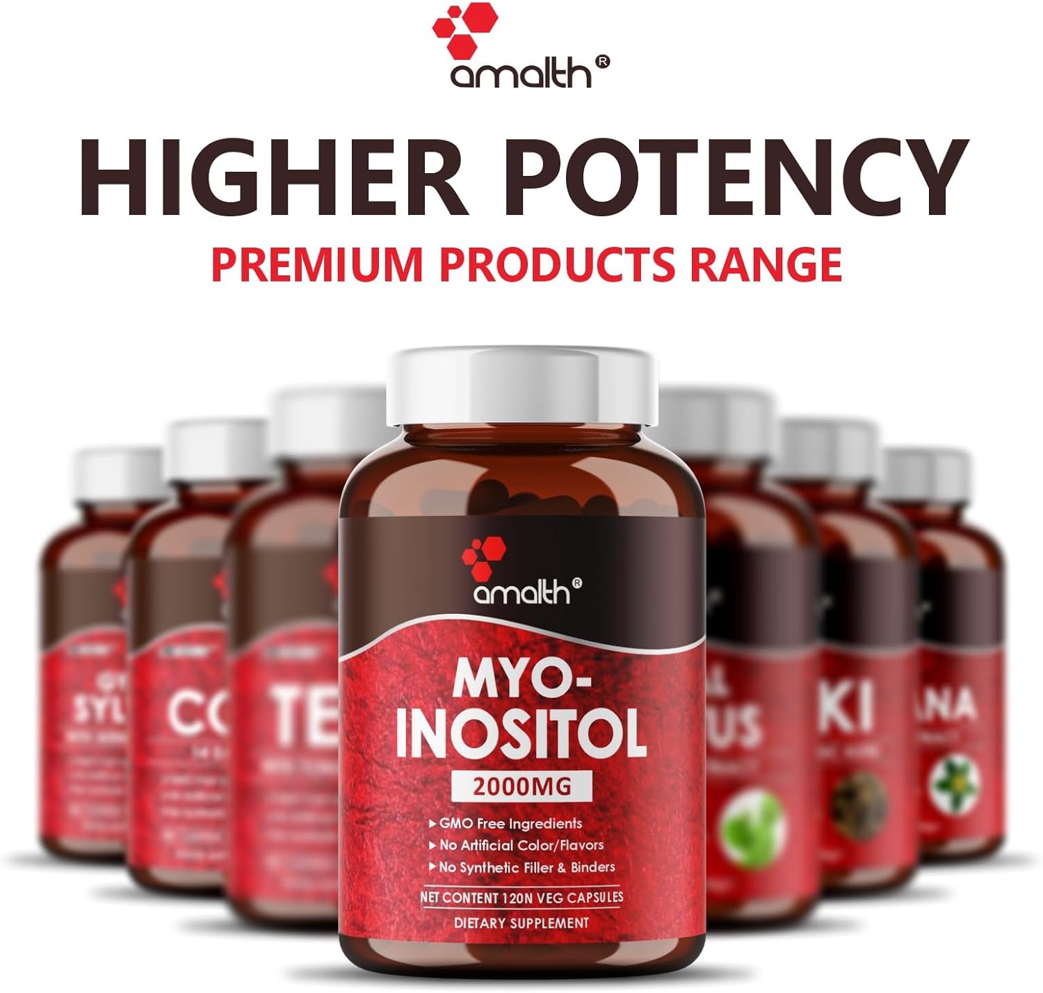 AMALTH Myo-Inositol Capsules - Hormone Balance & Ovarian Function Support - 120 Servings