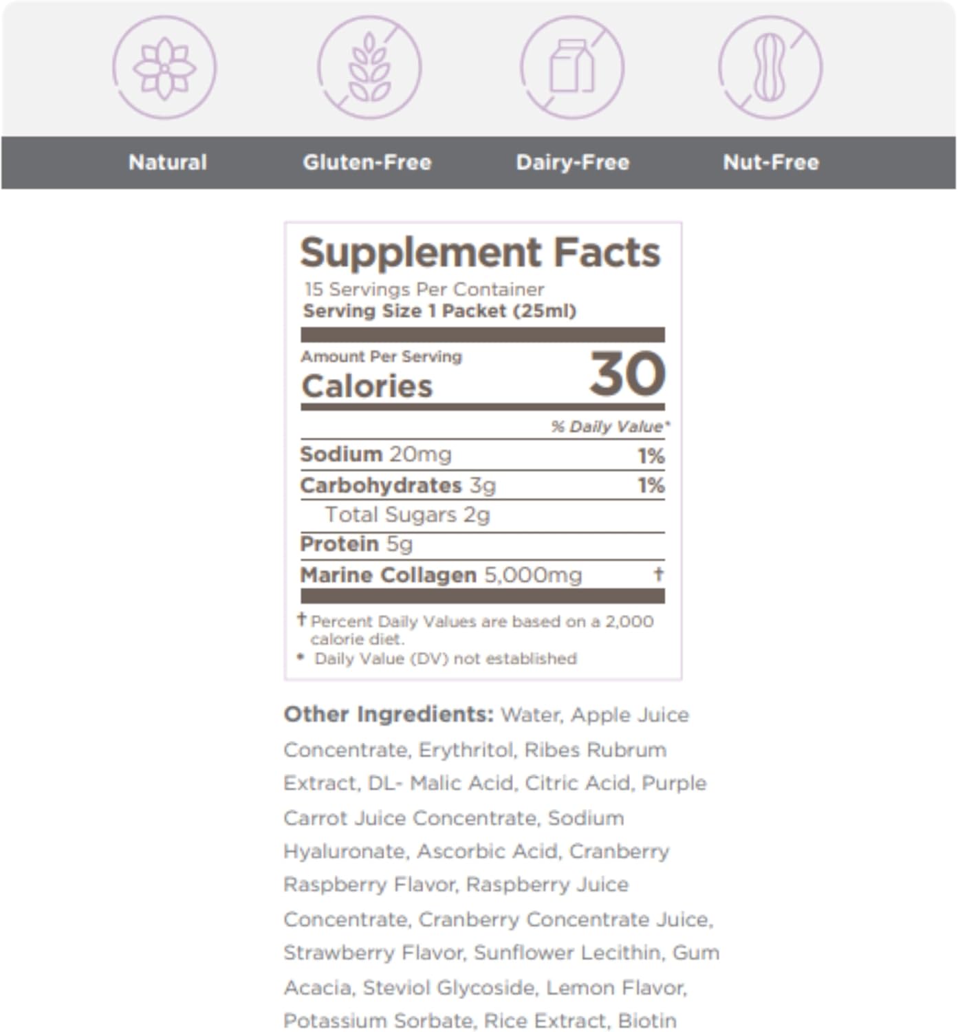 Amaze Collage Micro Collagen Peptides Lemon Berry - Marine Collagen & Hyaluronic Acid for Skin, Hair, Joints - 15 Servings