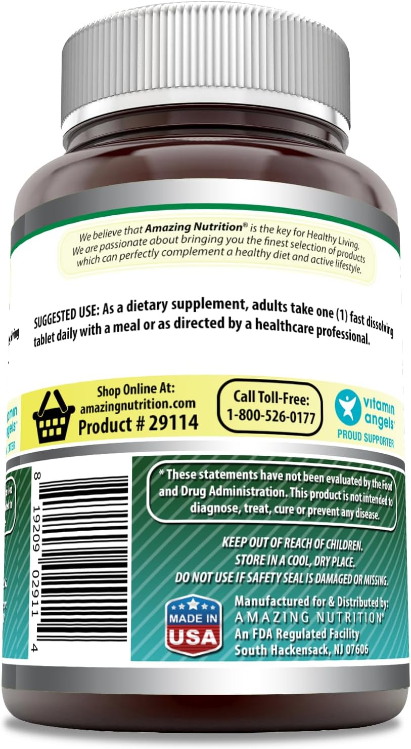 Amazing Nutrition Amazing Formulas Biotin 10,000 mcg Fast Dissolve Tablets 240 Count - Non-GMO Gluten Free USA Made Strawberry Flavor