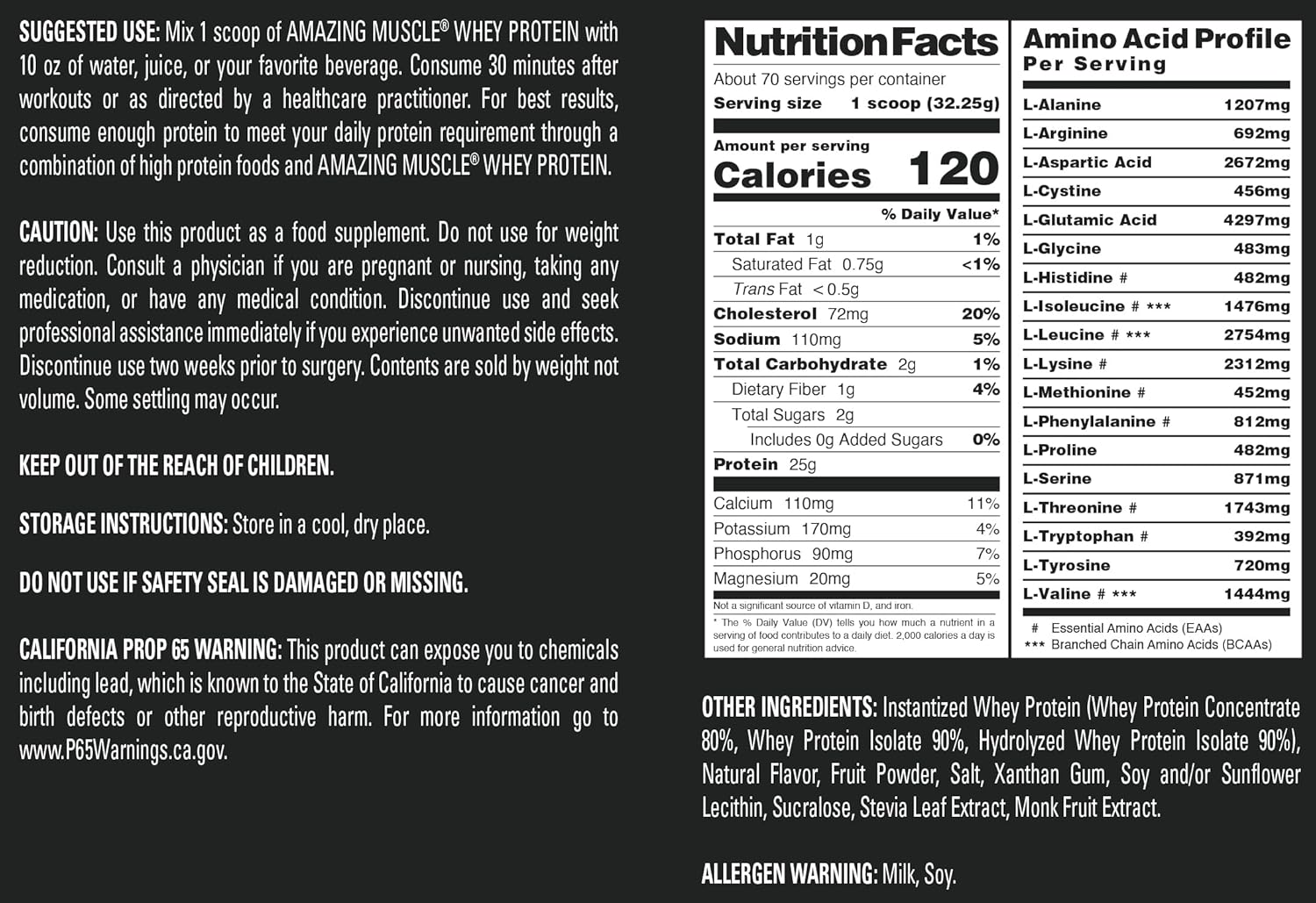 Amazing Nutrition Amazing Muscle Whey Protein Powder - Banana Flavor, 5 lb - Advanced Formula with Whey Protein Isolate and Ultra Filtered Whey Protein Concentrate - 100% Protein Source