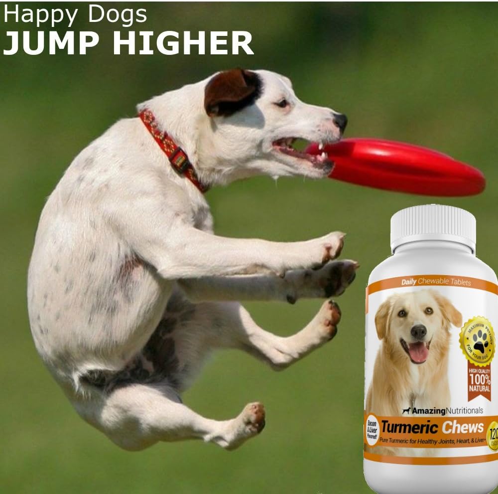 Amazing Turmeric Chews for Dogs - Curcumin Pet Antioxidant for Joint Pain, 120 Count