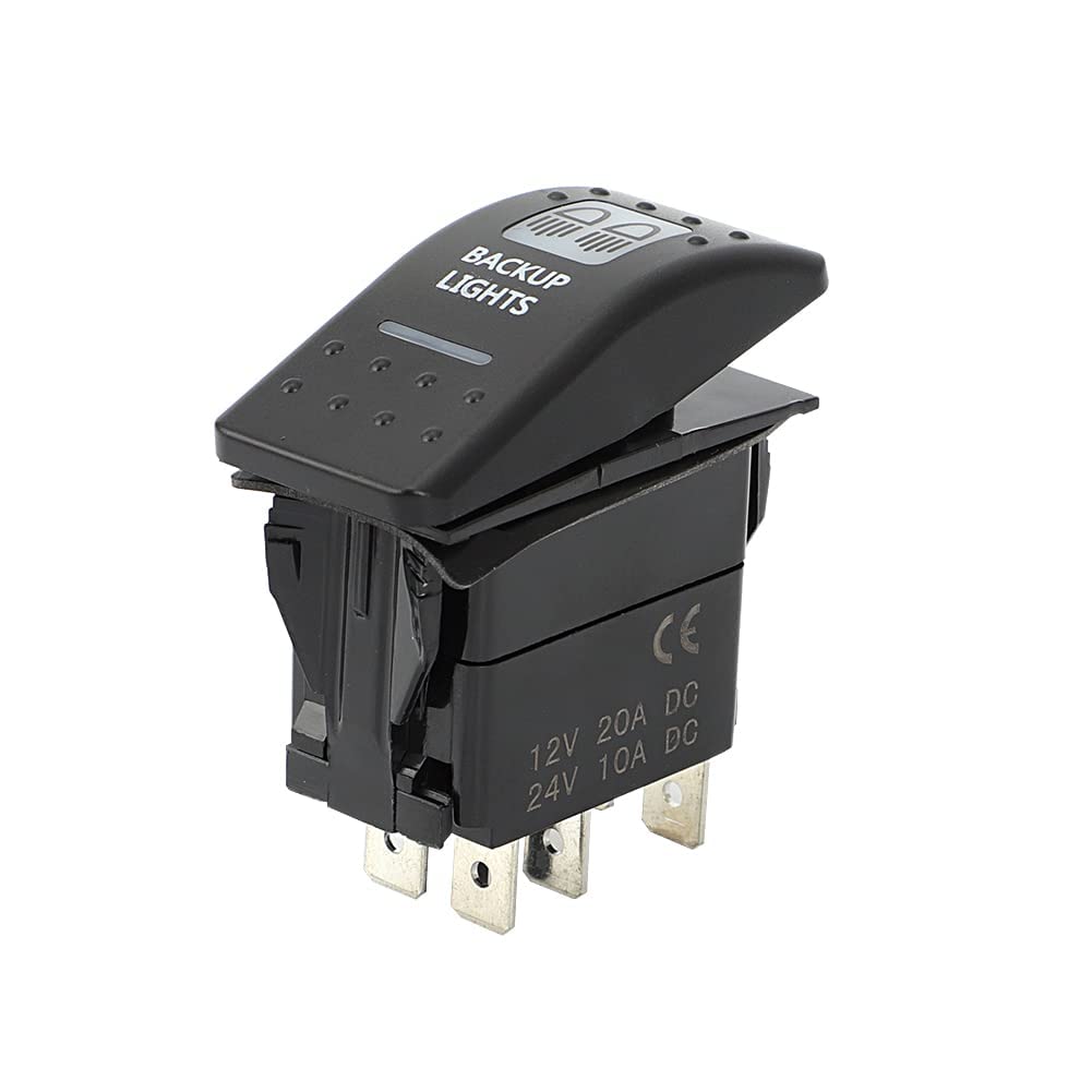 Amber LED Backup Light Switch for Can-Am Commander Defender Maverick - 5 Pin Rocker Switch, 20A 12V - 1 Pack