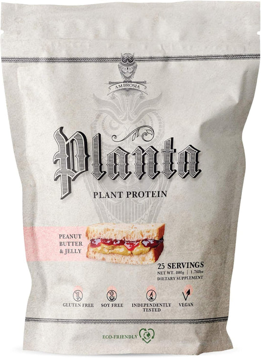 Ambrosia Planta Peanut Butter & Jelly Organic Plant-Based Protein - Premium Quality