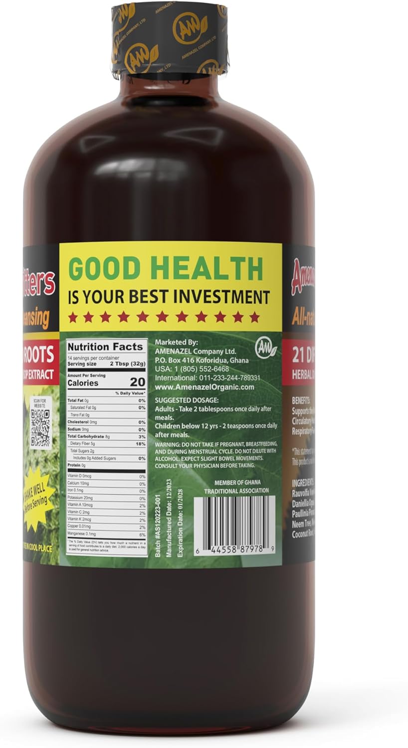 Amenazel Soursop Bitters: 16oz Herbal Supplement for Digestive Health