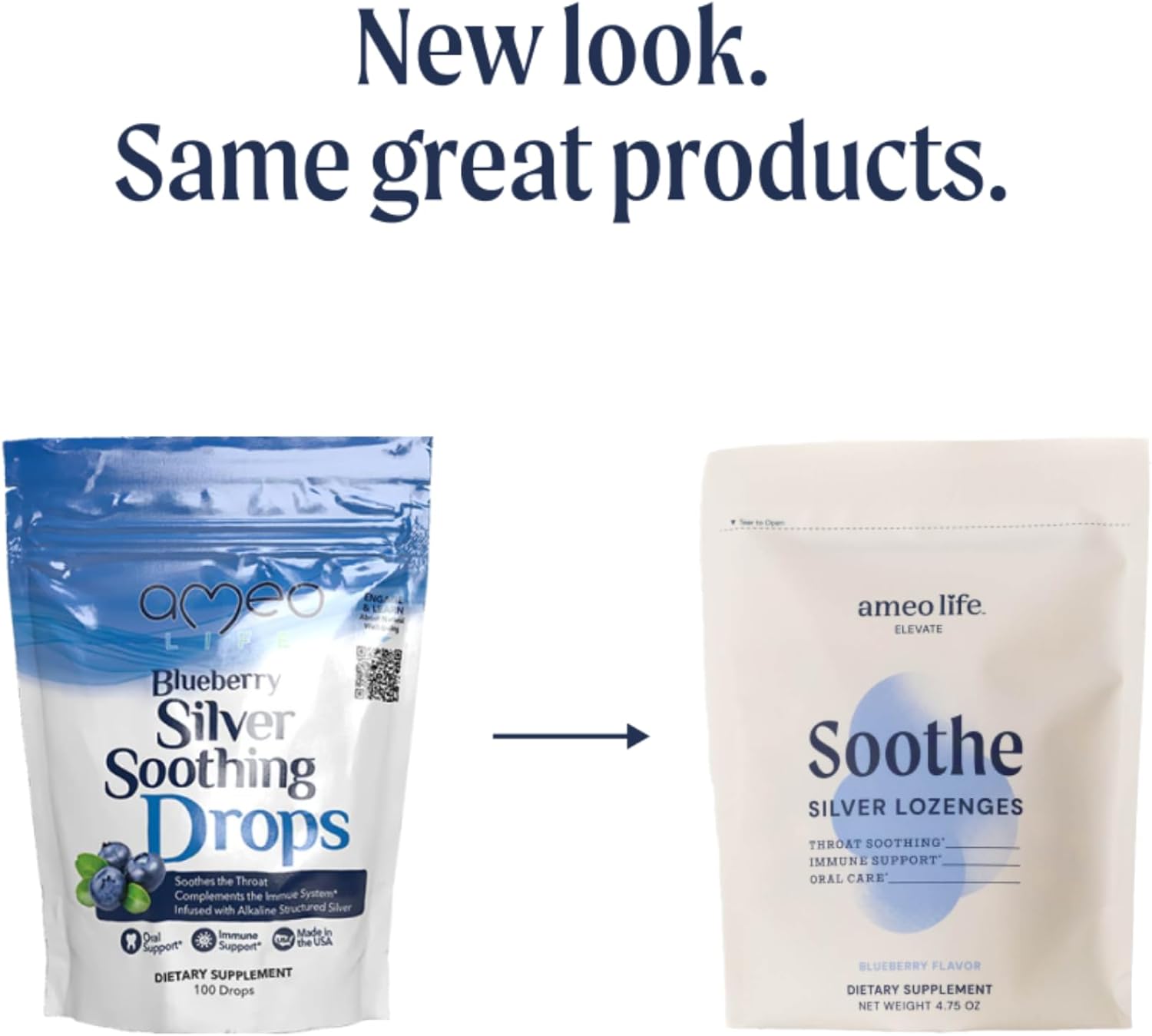 Ameo Life Colloidal Silver Liquid Drops 150 mcg - Blueberry Flavor, 100 Count Immune Support Supplement - Vegan, Gluten-Free, Non-GMO Alternative for Cough Drops