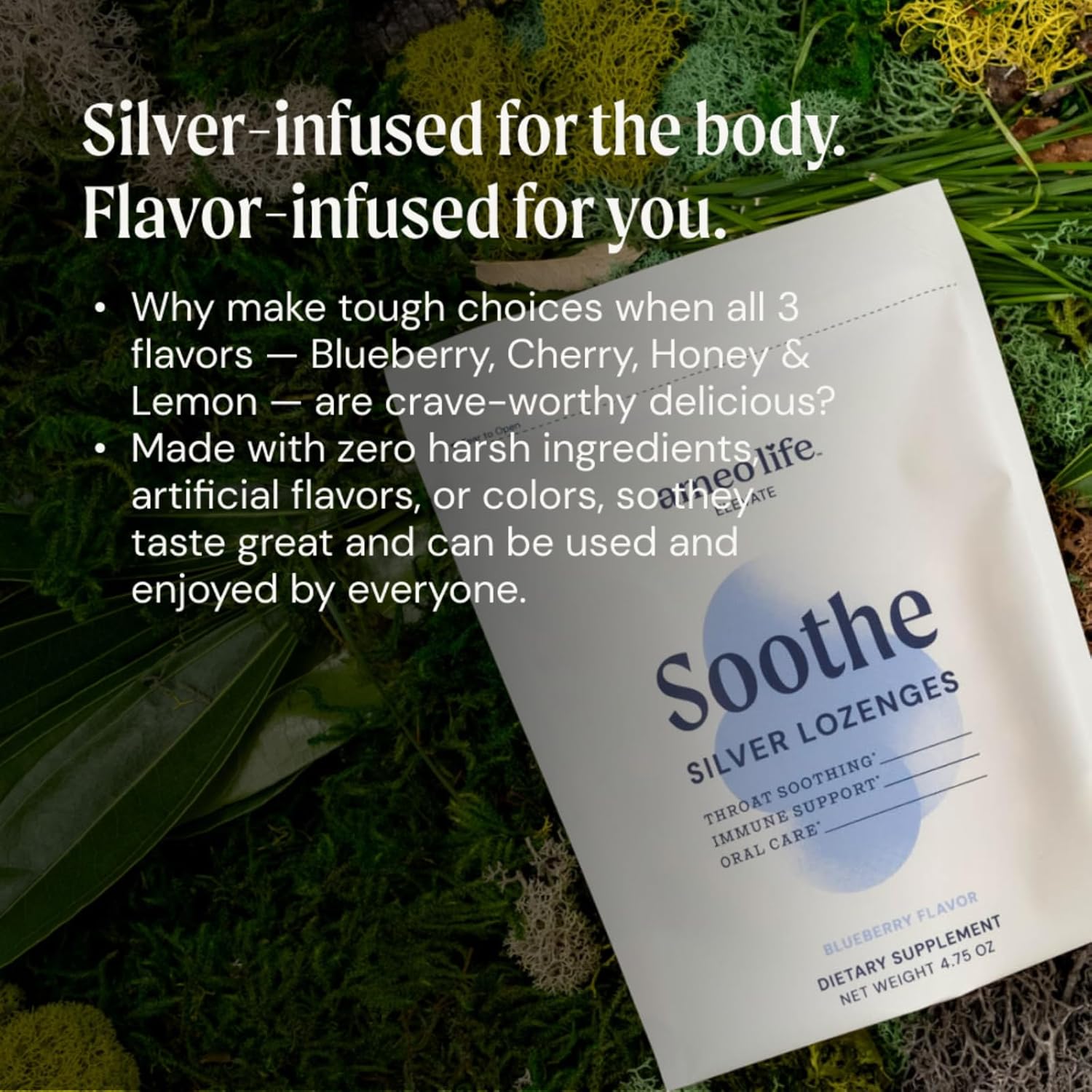 Ameo Life Colloidal Silver Liquid Drops 150 mcg - Blueberry Flavor, 100 Count Immune Support Supplement - Vegan, Gluten-Free, Non-GMO Alternative for Cough Drops