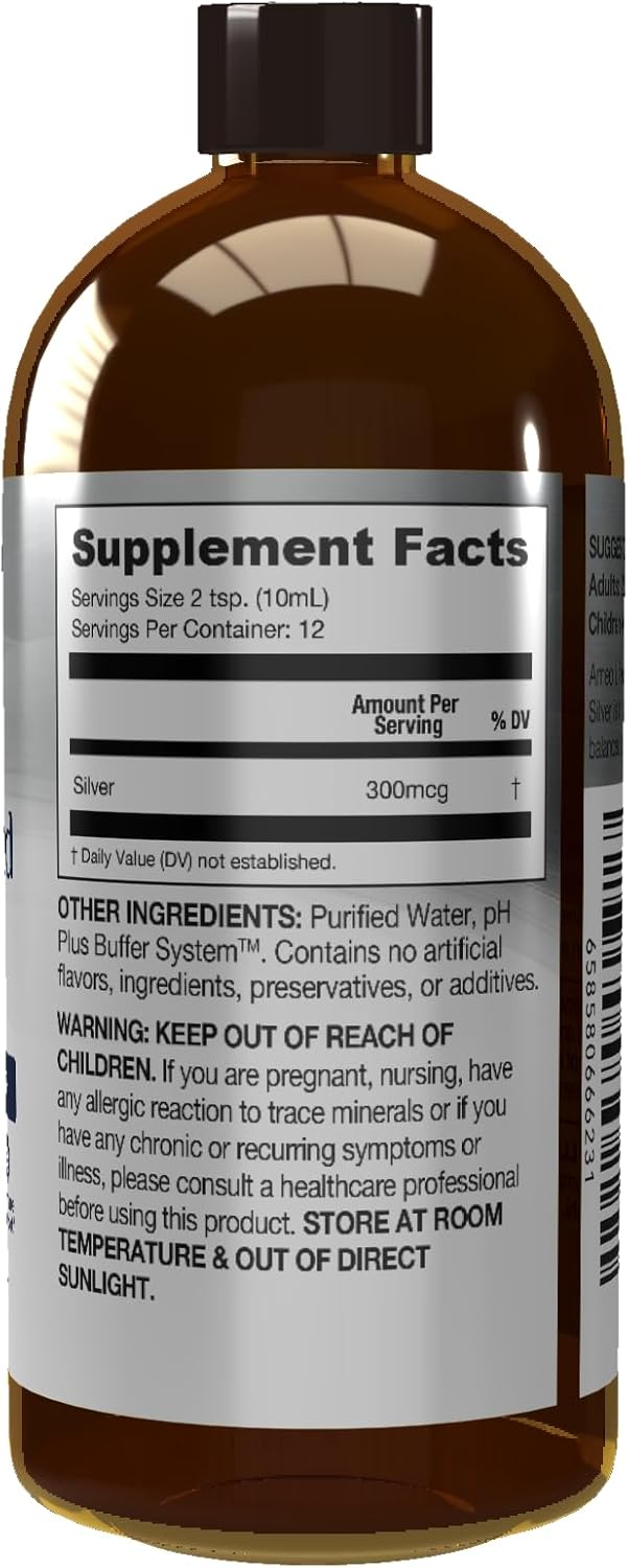Ameo Life Structured Silver Water with 30ppm Colloidal Silver - pH Balanced Liquid for Daily Immune and Gut Support (4 oz)