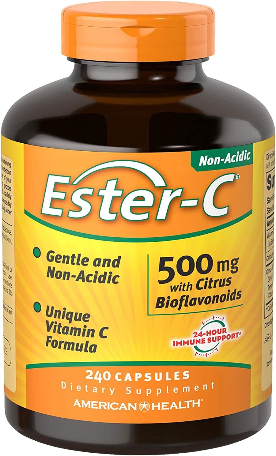 American Health Ester-C 500 mg with Citrus Bioflavonoids, 240 Capsules (2 Pack)