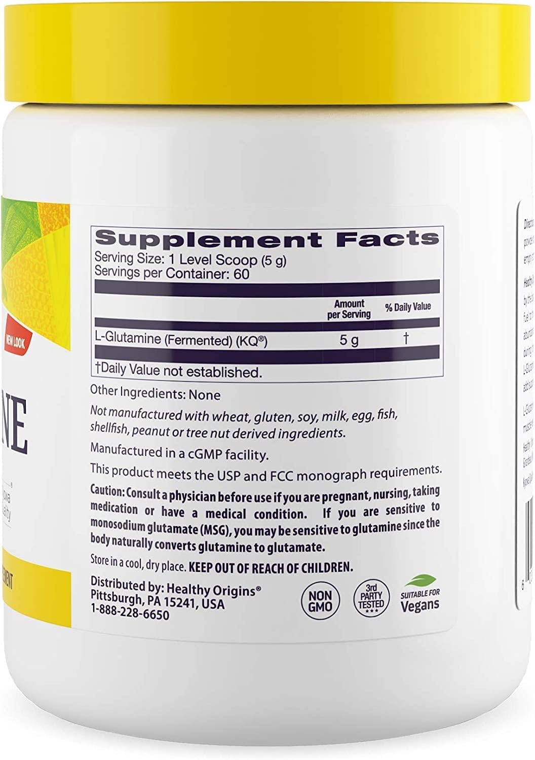 American-Made L-Glutamine Powder for Immune Support & Muscle Strength - Vegan, Non-GMO, Gluten-Free - 300g Powder