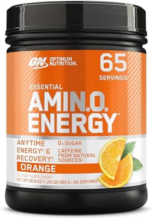 Amino Energy Orange Cooler Pre Workout Powder - BCAA, Amino Acids, Green Tea, Green Coffee Extract - Keto Friendly, 65 Servings