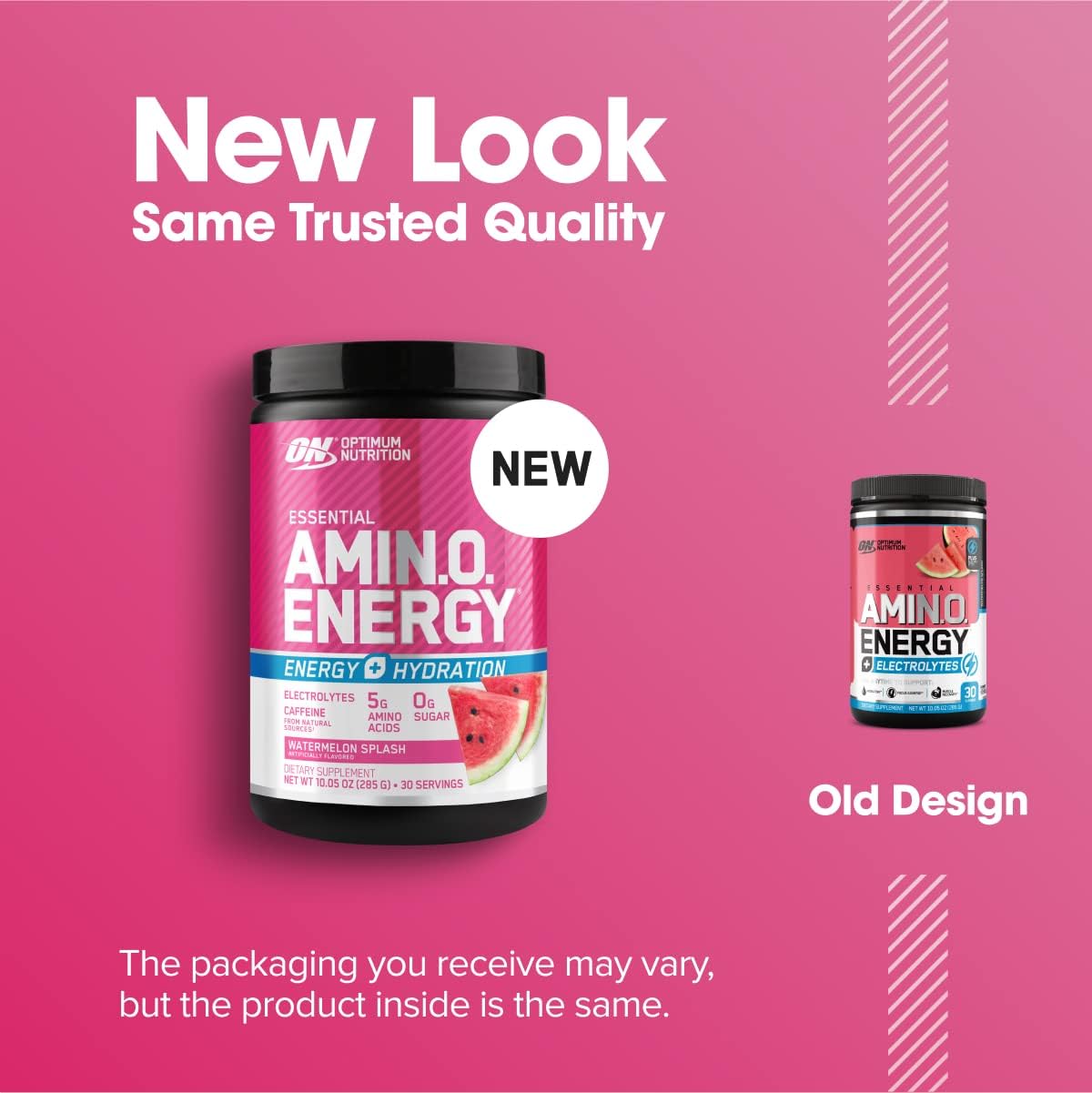 Amino Energy Powder with BCAA, Electrolytes, and Caffeine for Hydration - Watermelon Splash Flavor - 30 Servings