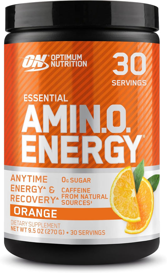 Amino Energy Pre Workout Powder with Green Tea, BCAA, Amino Acids, Keto Friendly - Orange Cooler Flavor, 30 Servings