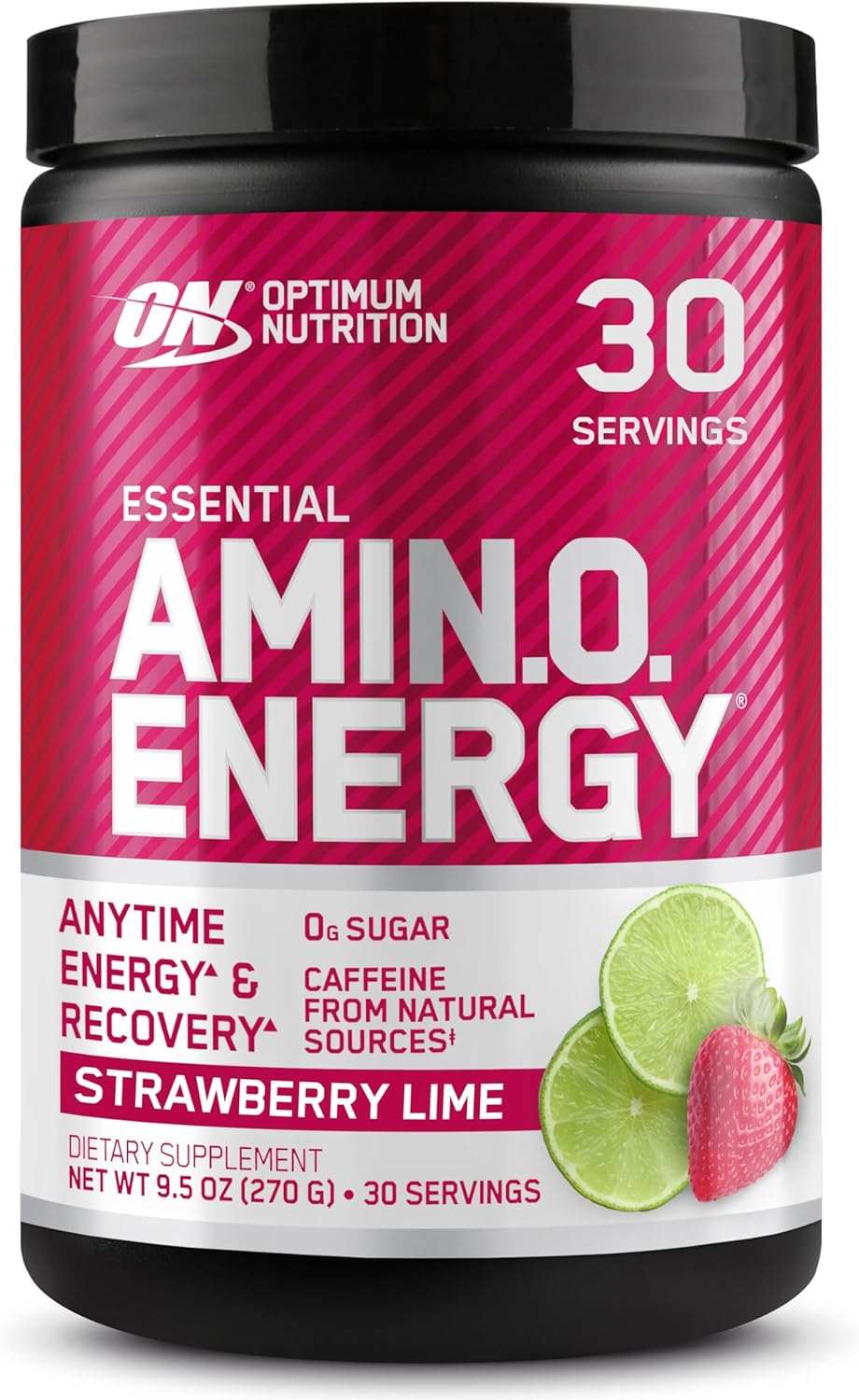 Amino Energy Pre Workout Powder with Green Tea, BCAA, Amino Acids, Green Coffee Extract - Strawberry Lime, 30 Servings