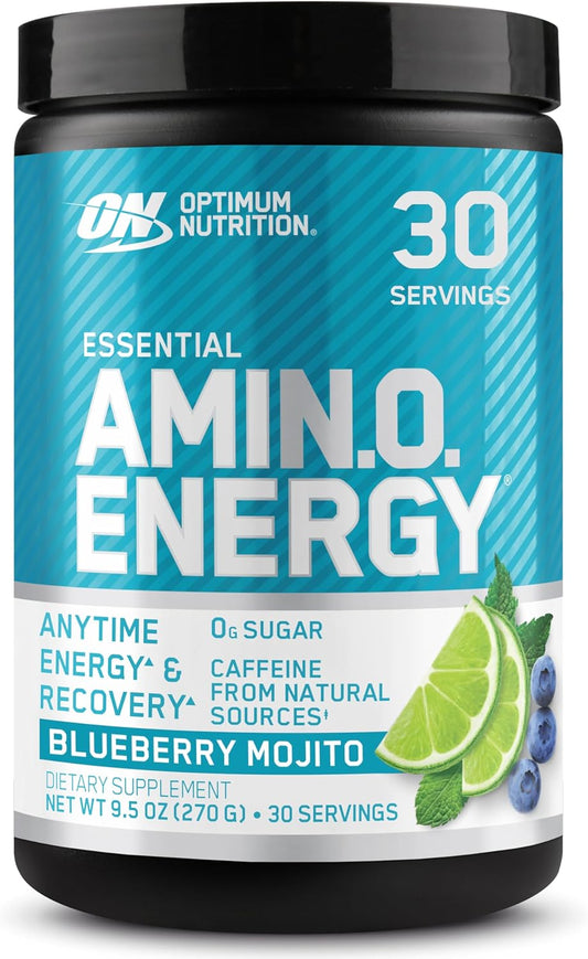 Amino Energy Pre Workout Powder with Green Tea, BCAA, Amino Acids, Green Coffee Extract - Blueberry Mojito, 30 Servings