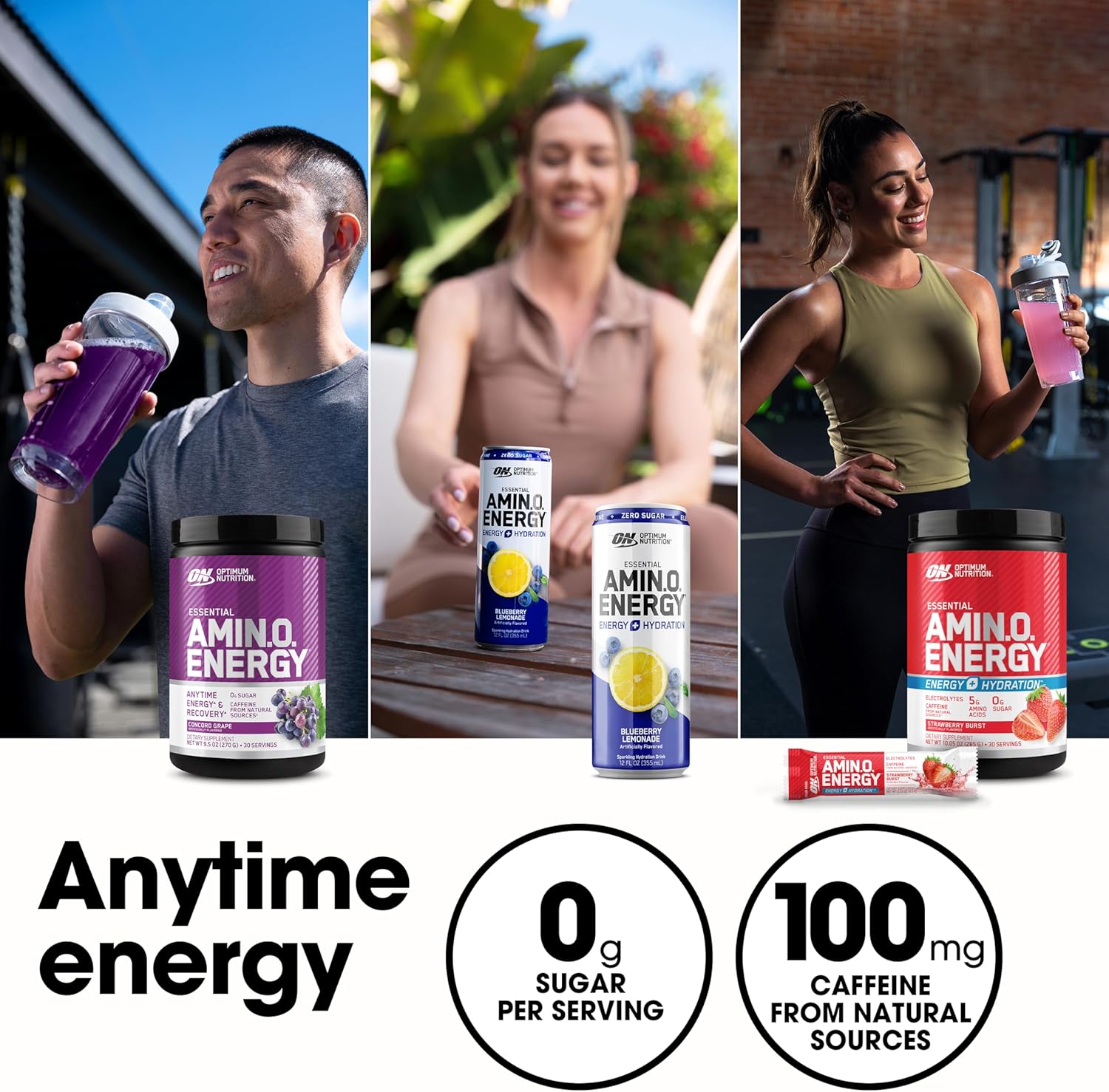 Amino Energy Pre Workout Powder with Green Tea, BCAA, Amino Acids, Green Coffee Extract - Blueberry Mojito, 30 Servings