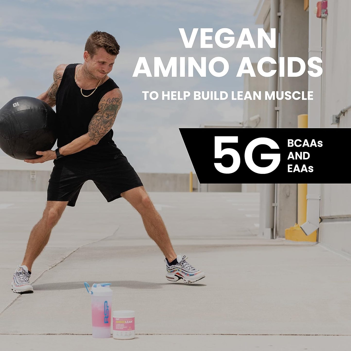 AminoLean Pre Workout Powder with BCAA Amino Acids & Natural Caffeine - Energy Boost for Men & Women, 30 Servings