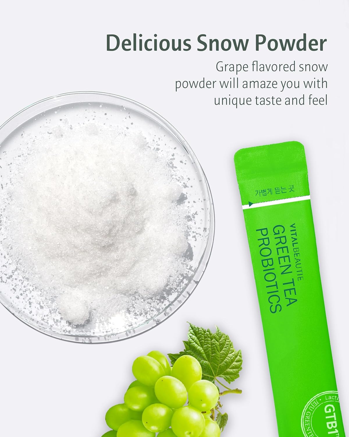 AMOREPACIFIC VITALBEAUTIE Green Tea Probiotics with Vitamin D & Zinc for Gut Health - 60 Sticks