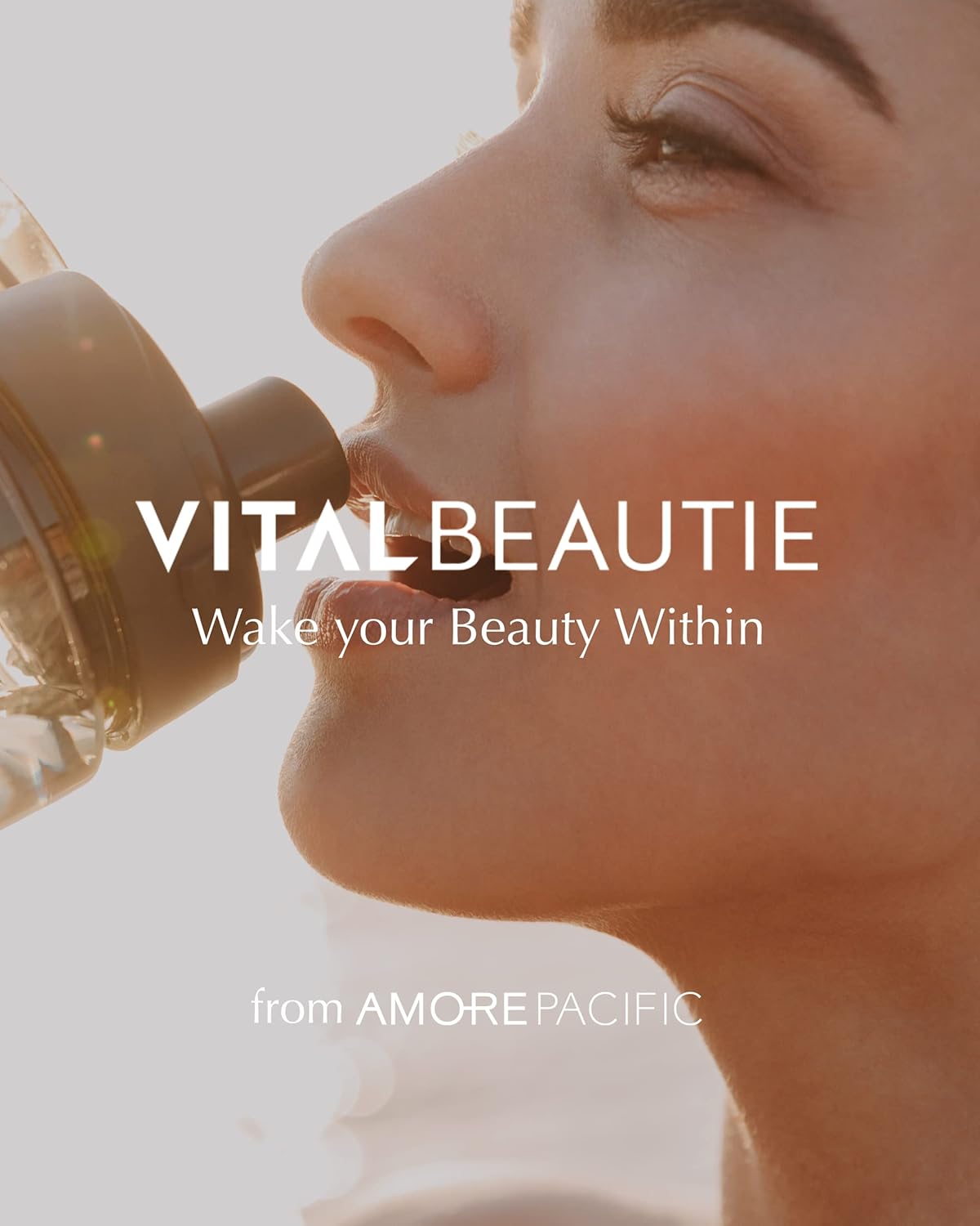 AMOREPACIFIC VITALBEAUTIE Waterplus Active - Vegan Electrolyte Drink Mix with BCAA, L-Arginine, L-Carnitine, and Calcium - 10 Sticks (Grapefruit & Hibiscus)