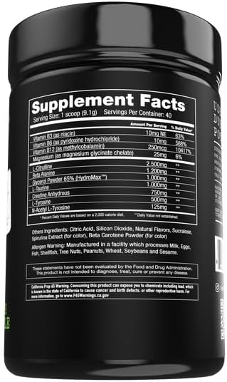 AMP-NOX Sour Apple Preworkout Amino Energy Drink Powder | Non-Stim Boost for Focus & Pump | Protein Drink with Amino Acids | Instant Strength | 40 Servings for Men & Women