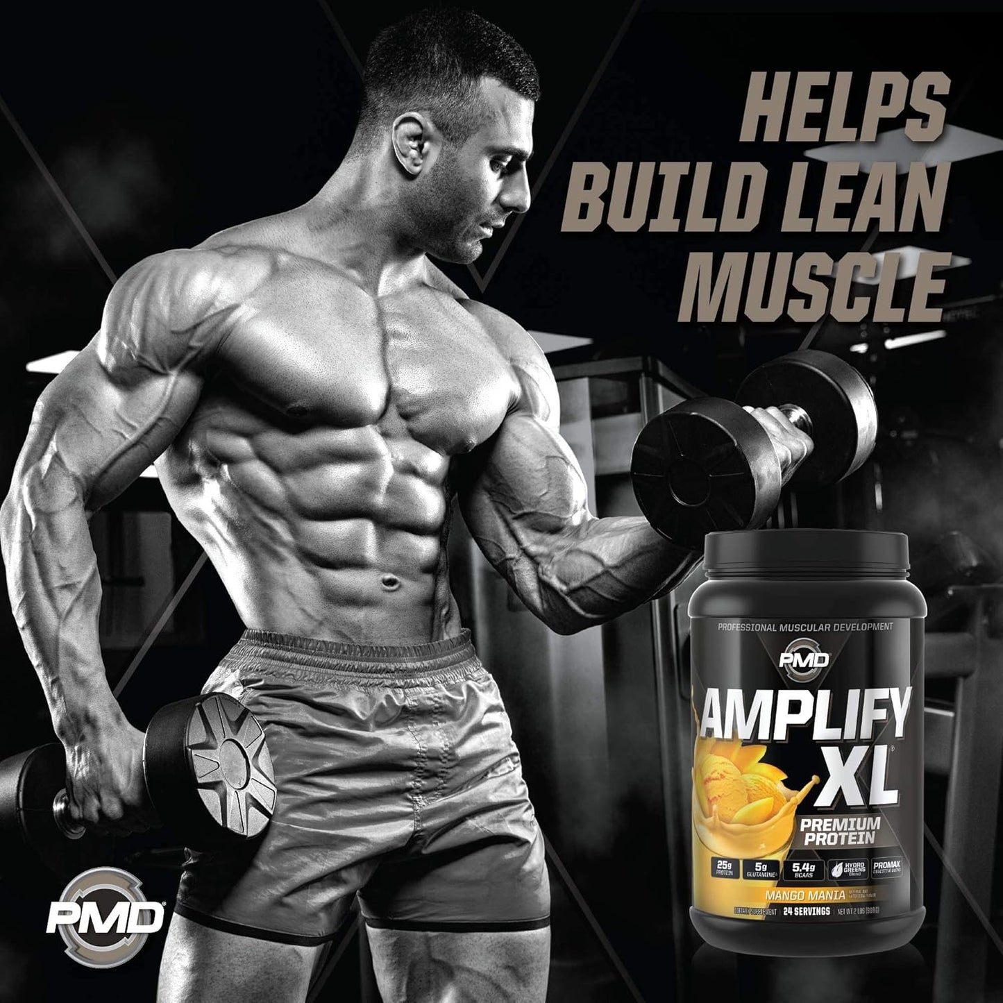 Amplify XL Premium Whey Protein Supplement with Hydro Greens Blend - Mango Mania Flavor - Muscle Recovery and Strength Support