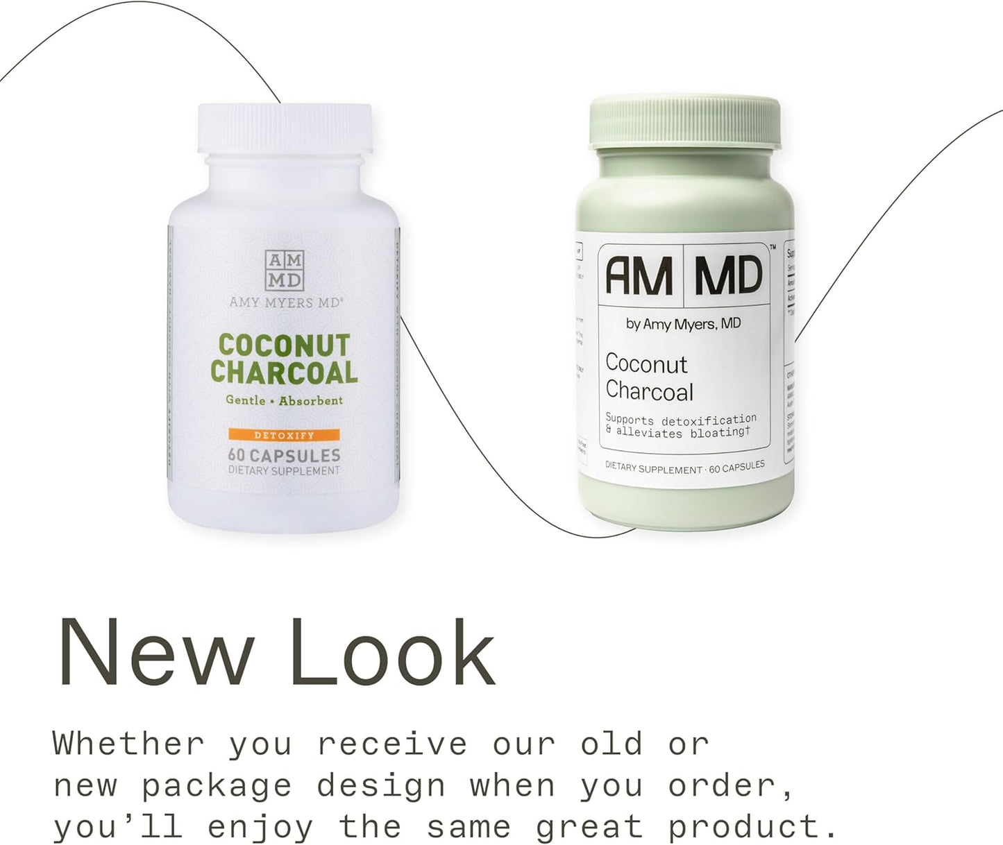 Amy Myers MD Coconut Charcoal Capsules from The Myers Way Protocol - Natural Activated Charcoal, Gas Reliever & Support for Affects of Mold/Toxins - Dietary Supplement 60 Capsules, 30 Servings