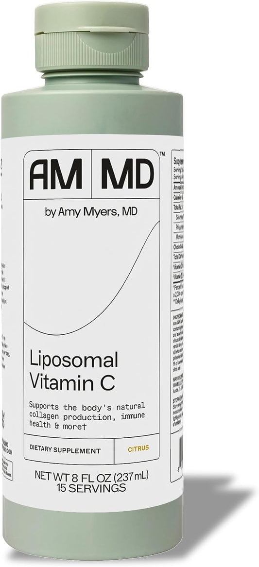Amy Myers MD Liposomal Vitamin C Liquid 1000mg - High Absorption Ascorbic Acid Supplement - Immune Support & Collagen Boost - Non-GMO - 1 Month Supply - 16 Fl Oz