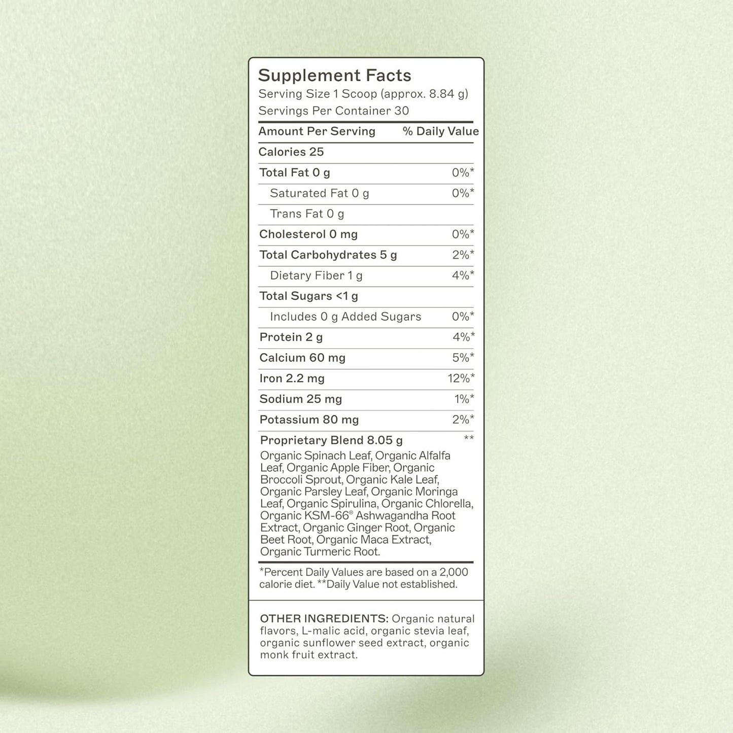 Amy Myers MD Organic Greens Powder Superfood Juice - USDA Certified 14 Organic Plant Foods - Spirulina, Chlorella, Barley - 270g