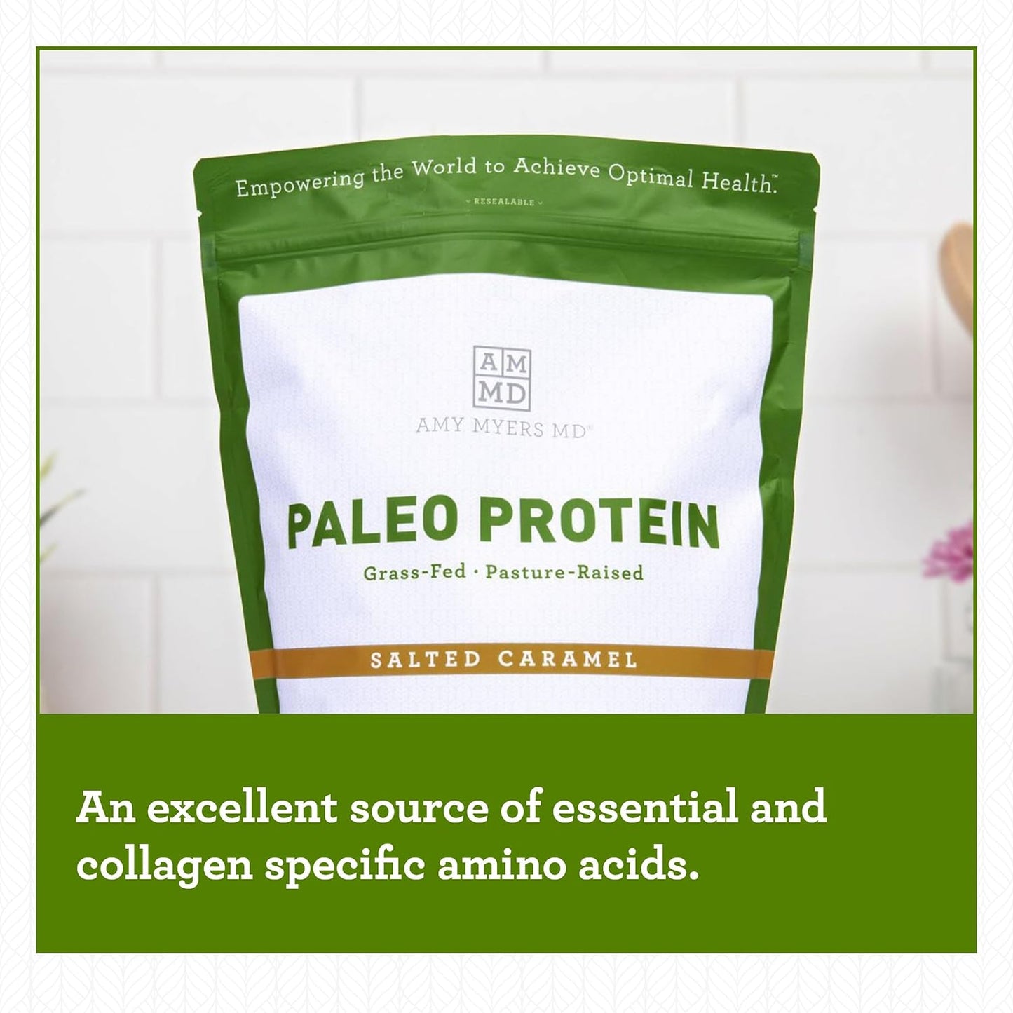 Amy Myers MD Pure Paleo Protein Powder - Grass-Fed Salted Caramel Protein for Keto & Paleo - Hormone-Free, Non-GMO, Dairy & Gluten-Free - 29.31 oz