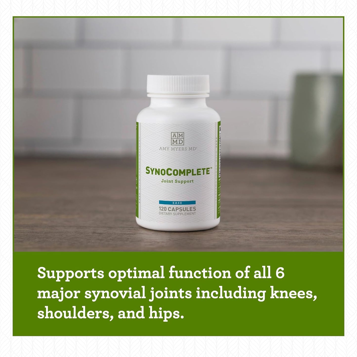 Amy Myers MD SynoComplete Health Support Supplement - Glucosamine HCL + Chondroitin Turmeric - Boswellia Serrata, BCM-95 Turmeric Extract, Hyaluronic Acid - 120 Capsules
