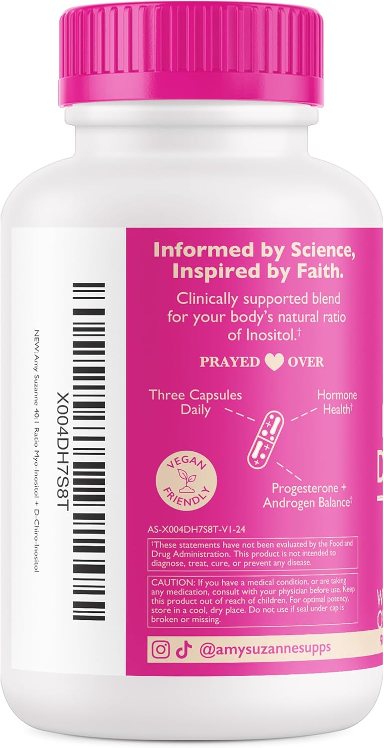 Amy Suzanne Ovarian Support Vitamins - Hormone Balance & Metabolism Blend for Women - PMS Supplement - 90 Capsules