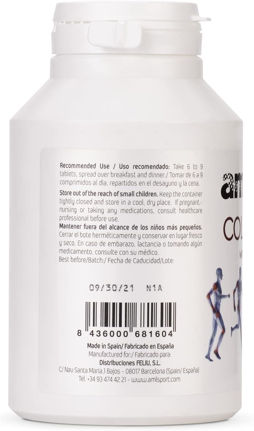 Ana María Lajusticia Collagen with Magnesium 270 Tablets - AMLSPORT Supplement by Ana María Lajusticia