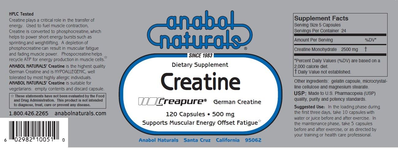 Anabol Naturals Energy Stack: Amino Balance & Creapure Creatine Capsules - 240 Caps in Total