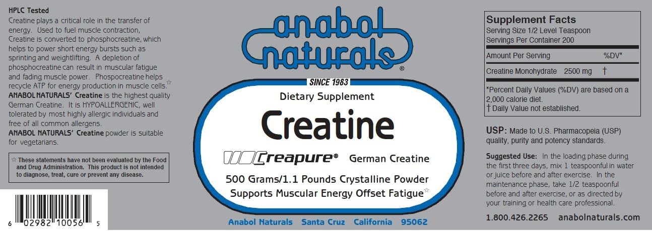 Anabol Naturals Energy Stack: Amino Balance & Creapure Creatine Powder Bundle (5 Month Supply)