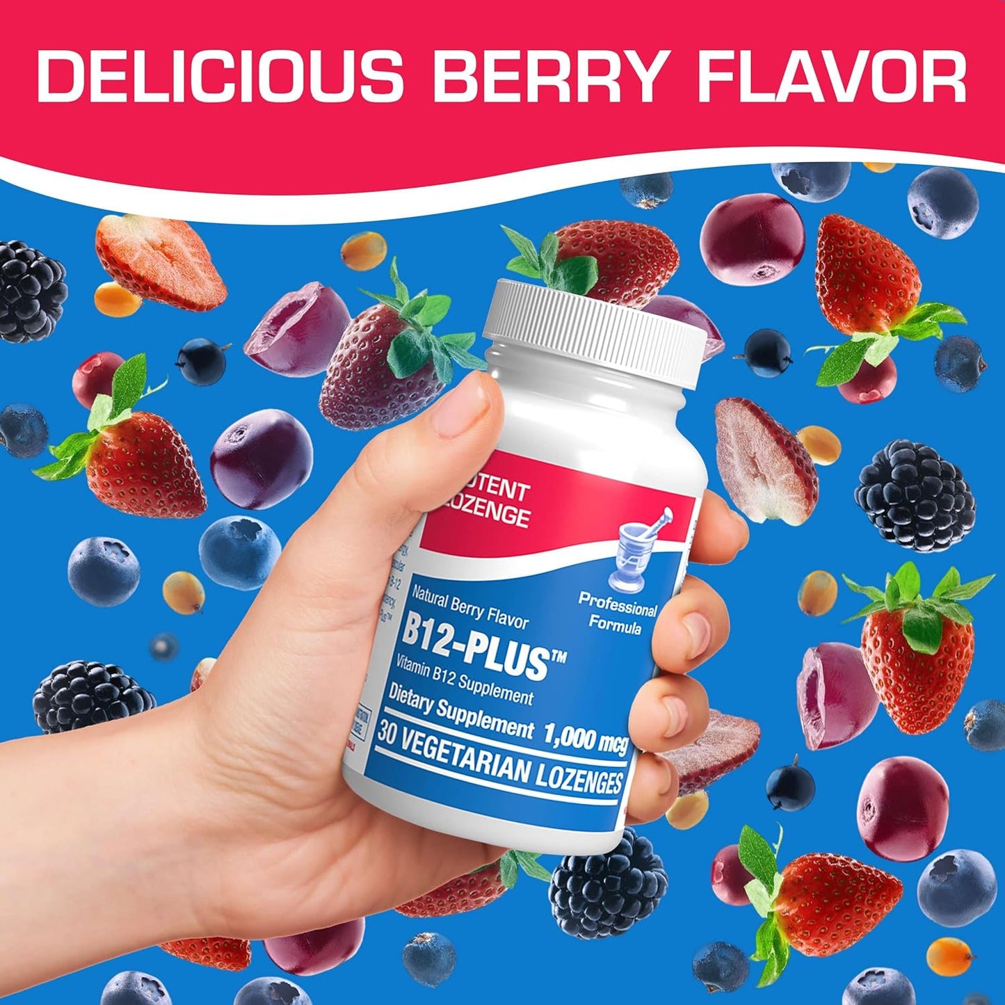 Anabolic Laboratories Methylcobalamin B12 1000mcg Sublingual Lozenges - Energy & Nerve Support for Men & Women - 30 Berry Flavored Count