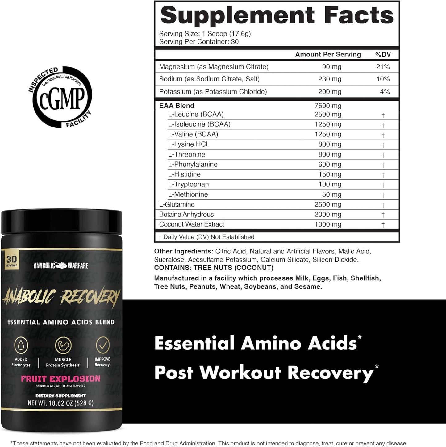 Anabolic Warfare Creatine Monohydrate: Advanced Pump & Endurance Activator with Anabolic Recovery Amino Acids