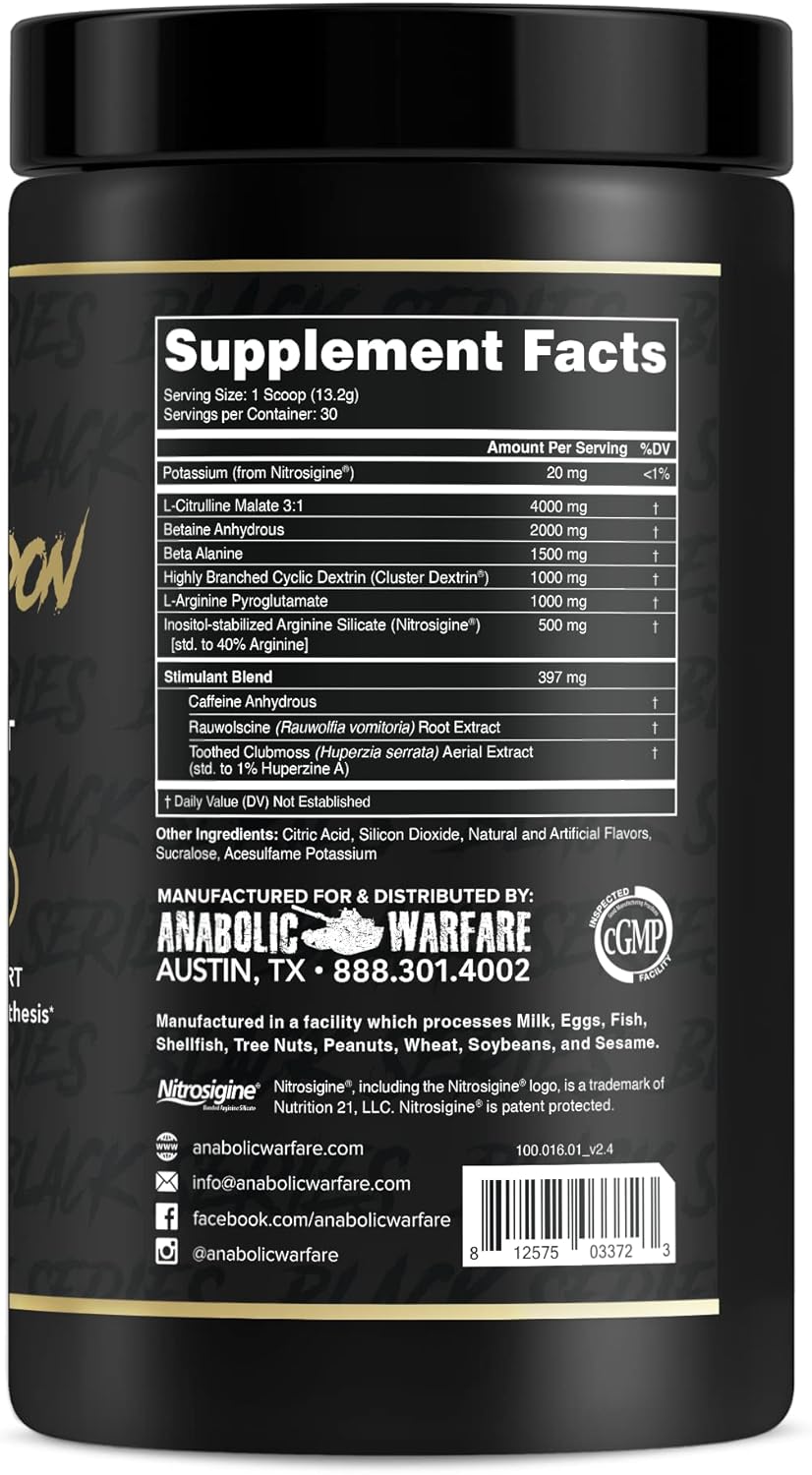 Anabolic Warfare Nuclear Armageddon Pre Workout Powder - L-Citrulline, Beta Alanine, Caffeine - Pre-Workout for Men & Women - Ballistic Berry Lemonade - 30 Servings - BoostGo Australia