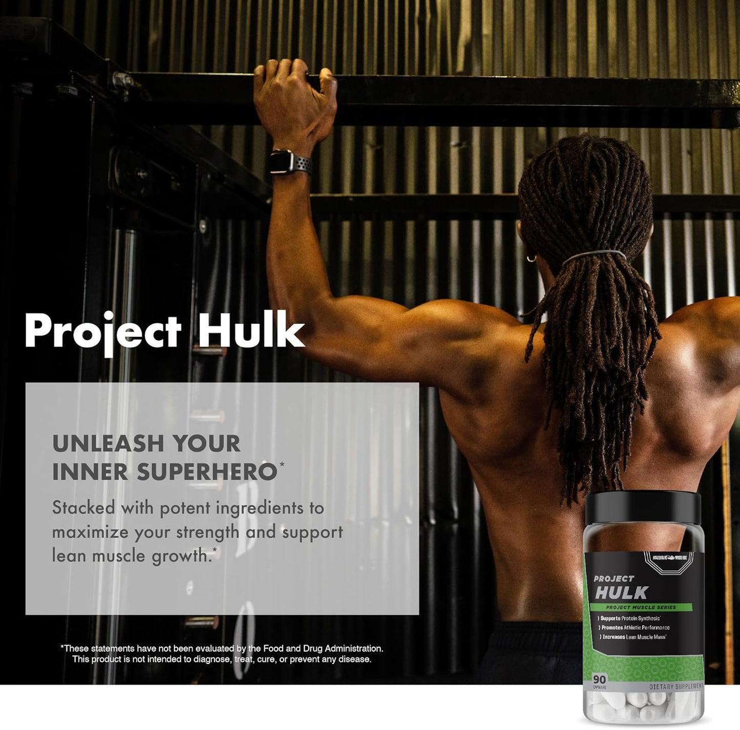 Anabolic Warfare Project Hulk Capsules for Strength, Athletic Performance & Protein Synthesis, Botanical Formula